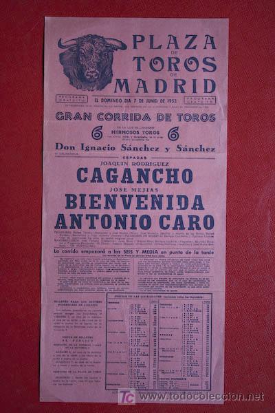 Carteles toros: Cartel de toros de Madrid. - Foto 1