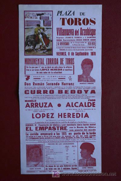 Cartazes Touros: Cartel de toros de Villanueva del Arzobispo.