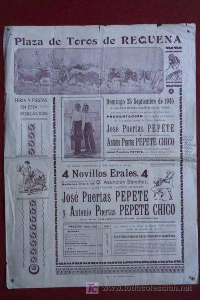 Carteles toros: Cartel de toros de Requena. - Foto 1