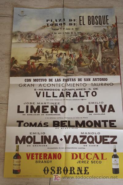 Carteles toros: Cartel de toros de El Bosque. - Foto 1
