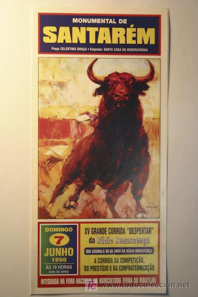 Carteles toros: Programa de toros de mano de Santar&eacute;m. - Foto 1