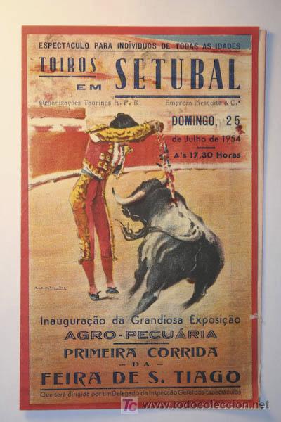 Carteles toros: Programa de toros de mano de Setubal. - Foto 1