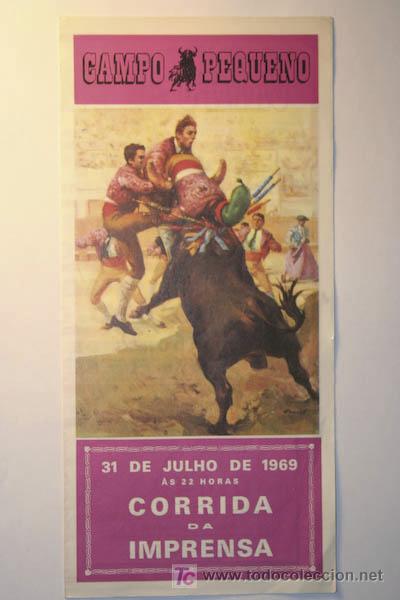 Carteles toros: Programa de toros de mano de Campo Pequeno. - Foto 1