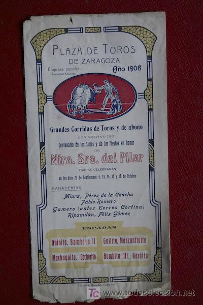 Carteles toros: Programa de toros de mano de  Zaragoza. - Foto 1