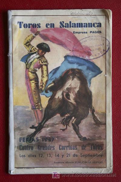 Carteles toros: Programa de toros de mano de  Salamanca. - Foto 1