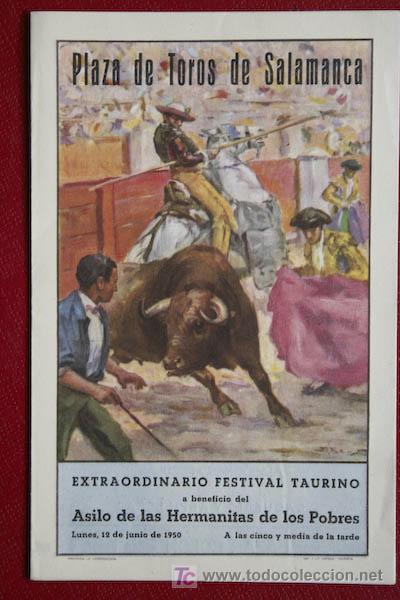 Carteles Toros: Programa de toros de mano de  Salamanca.
