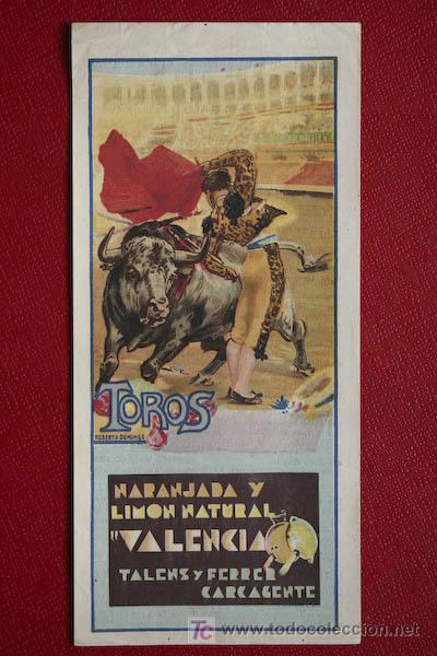 Cartazes Touros: Programa de toros de mano de  Valencia.