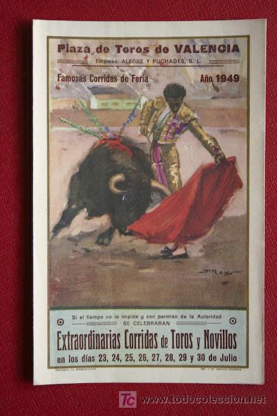 Carteles toros: Programa de toros de mano de  Valencia. - Foto 1
