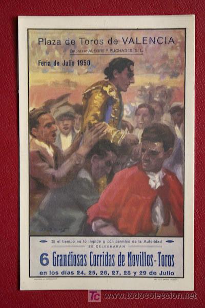Carteles toros: Programa de toros de mano de  Valencia. - Foto 1