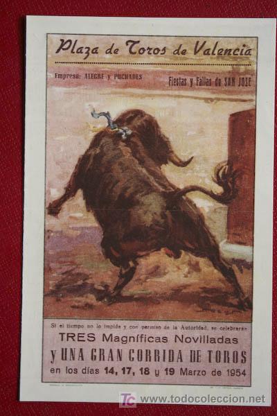 Carteles toros: Programa de toros de mano de  Valencia. - Foto 1