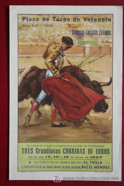 Carteles toros: Programa de toros de mano de  Valencia. - Foto 1