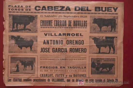 Carteles toros: Cartel de toros de Cabeza del Buey. - Foto 1