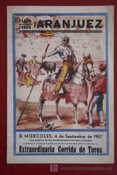 Cartazes Touros: Programa de toros de mano de Aranjuez.