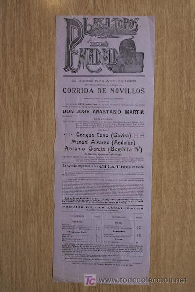 Carteles toros: Cartel de toros de Madrid. - Foto 1
