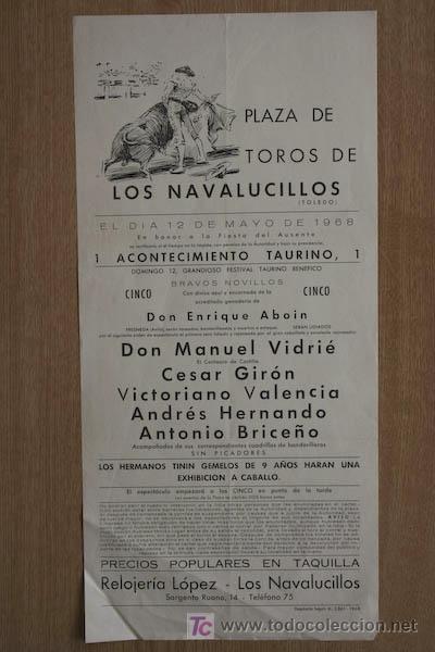 Carteles toros: Cartel de toros de Navalucillos. - Foto 1