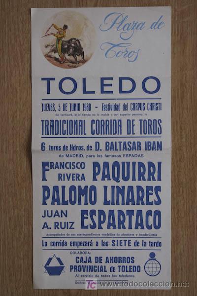 Carteles toros: Cartel de toros de Toledo. - Foto 1