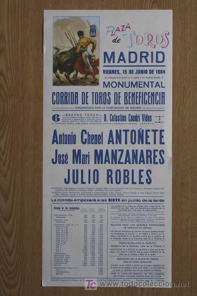Carteles toros: Cartel de toros de Madrid. - Foto 1