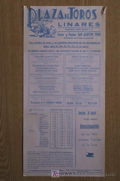 Carteles toros: Cartel de toros de Linares. - Foto 1
