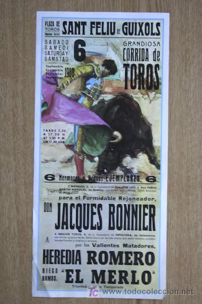 Carteles Toros: Cartel de toros de Sant Feli&uacute; de Guixols.