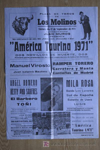 Carteles toros: Cartel de toros de Los Molinos. - Foto 1