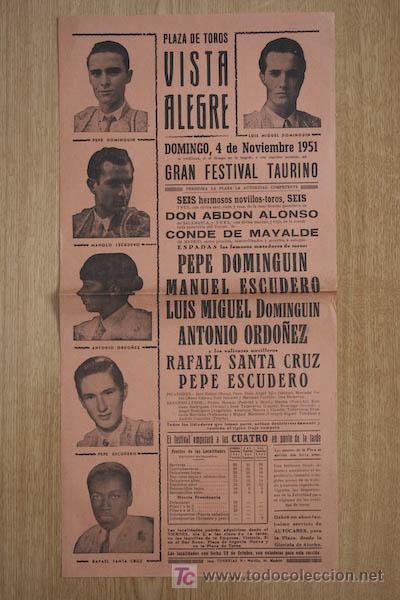 Carteles Toros: Cartel de toros de Vista Alegre.