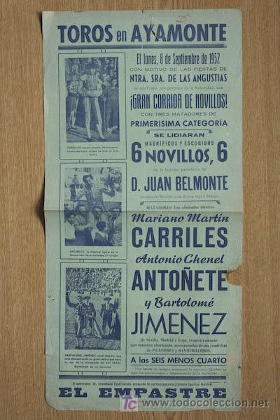 Carteles toros: Cartel de toros de Ayamonte. - Foto 1