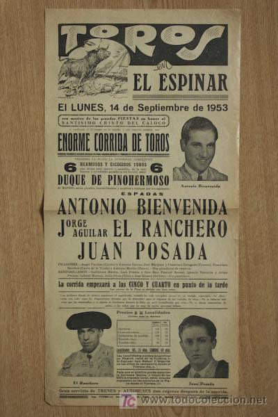 Carteles toros: Cartel de toros de El Espinar. - Foto 1