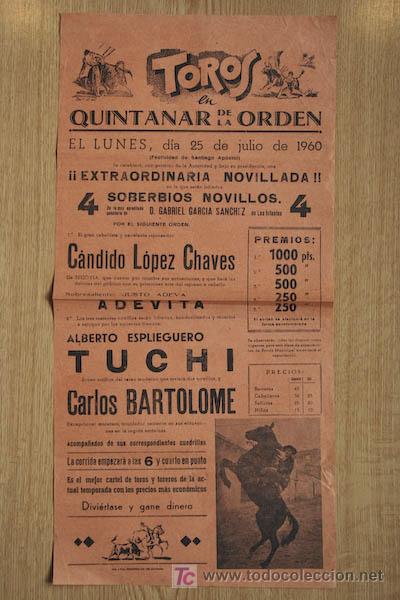 Carteles toros: Cartel de toros de Quintanar de la Orden. - Foto 1