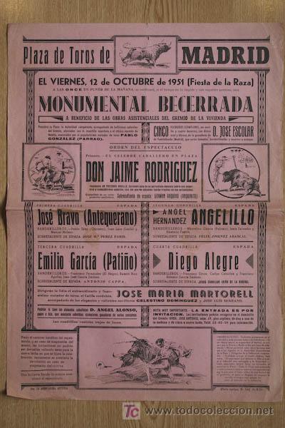 Cartazes Touros: Cartel de toros de Madrid.