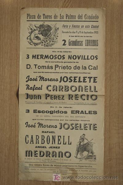 Carteles toros: Cartel de toros de La Palma del condado. - Foto 1
