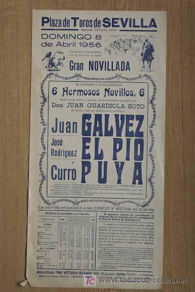 Carteles toros: Cartel de toros de Sevilla. - Foto 1