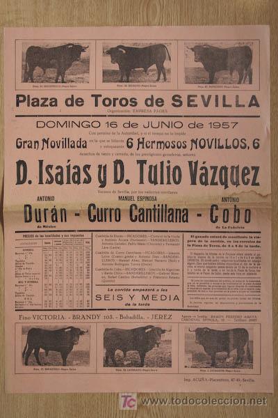 Carteles toros: Cartel de toros de Sevilla. - Foto 1