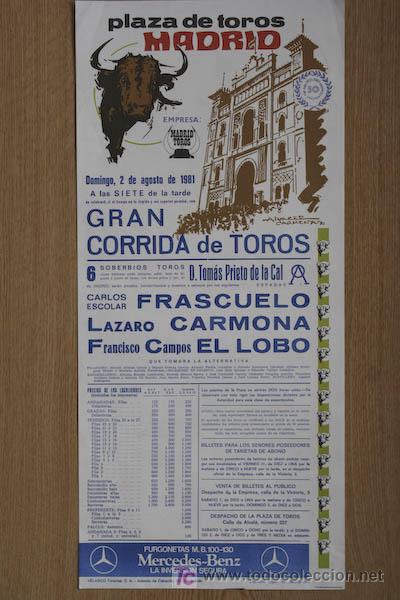Carteles toros: Cartel de toros de Madrid. - Foto 1