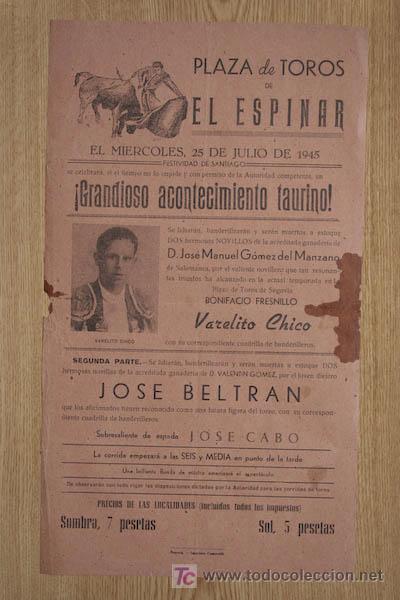 Carteles toros: Cartel de toros de El Espinar. - Foto 1