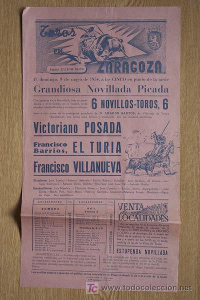 Carteles toros: Cartel de toros de Zaragoza. - Foto 1