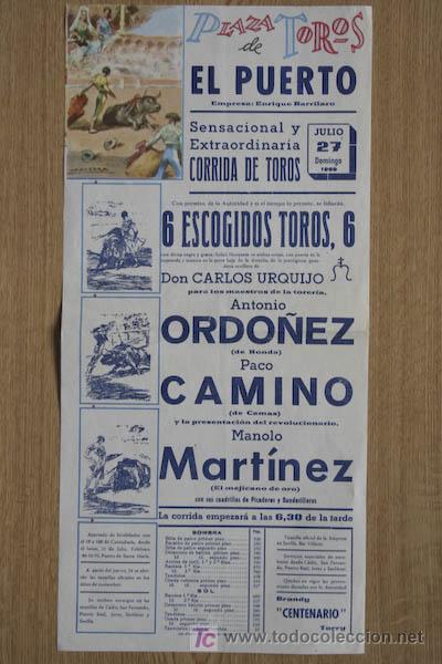Carteles toros: Cartel de toros de El Puerto. - Foto 1