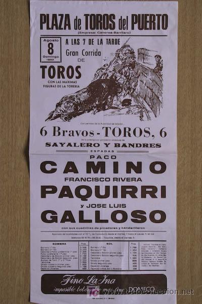 Carteles toros: Cartel de toros de El Puerto. - Foto 1