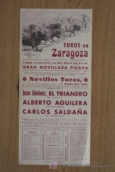 Carteles toros: Cartel de toros de Zaragoza. - Foto 1