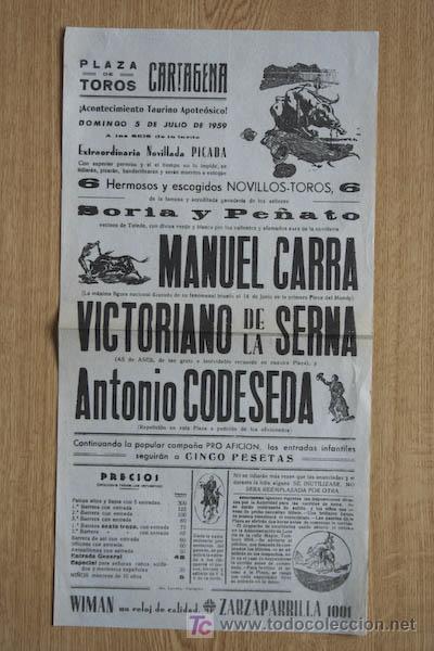 Cartazes Touros: Cartel de toros de Cartagena.