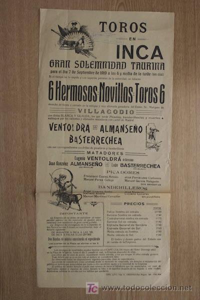 Carteles toros: Cartel de toros de Inca. Palma. - Foto 1