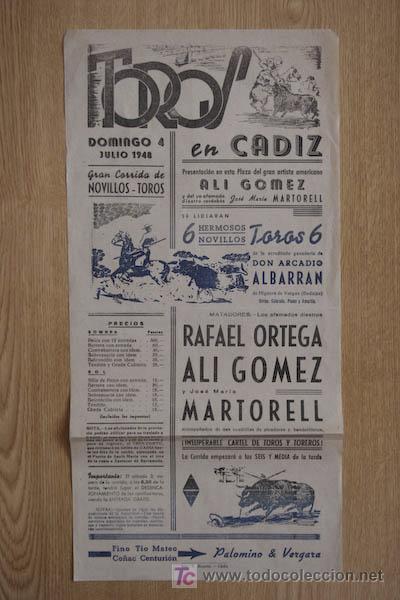 Carteles toros: Cartel de toros de C&aacute;diz. - Foto 1