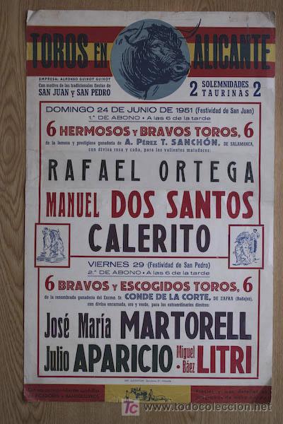 Carteles toros: Cartel de toros de Alicante. - Foto 1
