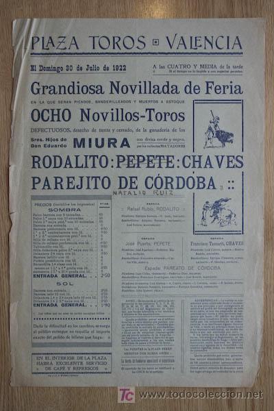 Carteles toros: Cartel de toros de Valencia. - Foto 1