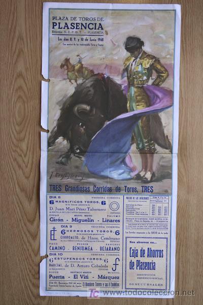 Carteles toros: Cartel de toros de Plasencia. - Foto 1