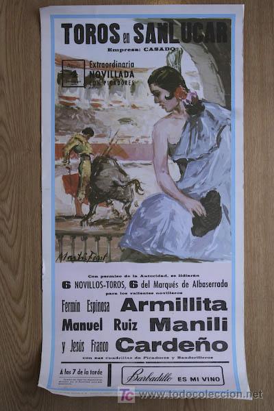 Carteles toros: Cartel de toros de Sanl&uacute;car. - Foto 1