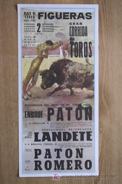 Carteles toros: Cartel de toros de Figueras. - Foto 1