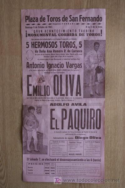 Affissi Tauromachia: Cartel de toros de San Fernando.