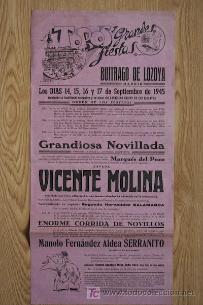 Affissi Tauromachia: Cartel de toros de Buitrago de Lozoya.