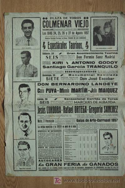 Affissi Tauromachia: Cartel de toros de Colmenar viejo.