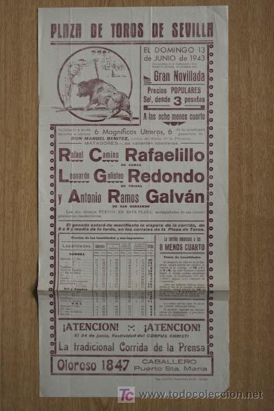 Carteles toros: Cartel de toros de Sevilla. - Foto 1